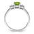 Sterling Silver Rhodium-Plated 0.021ct Diamond and Peridot Round Ring, 2 mm - View 2
