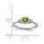 Sterling Silver Rhodium-Plated 0.021ct Diamond and Peridot Round Ring, 2 mm - View 3