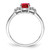Sterling Silver Rhodium-Plated 0.021ct Diamond and Ruby Ring, 2 mm - View 2