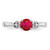 Sterling Silver Rhodium-Plated 0.021ct Diamond and Ruby Ring, 2 mm - View 5