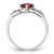 Sterling Silver Rhodium-Plated 0.02ct Diamond and Garnet Cushion Ring, 2 mm - View 2
