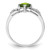 Sterling Silver Rhodium-Plated 0.02ct Diamond and Peridot Cushion Ring, 2 mm - View 2