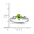 Sterling Silver Rhodium-Plated 0.02ct Diamond and Peridot Cushion Ring, 2 mm - View 3