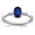 Sterling Silver Rhodium-Plated 0.042ct Diamond & Sapphire Oval Ring, 2 mm