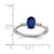 Sterling Silver Rhodium-Plated 0.042ct Diamond & Sapphire Oval Ring, 2 mm - View 3