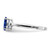 Sterling Silver Rhodium-Plated 0.042ct Diamond & Sapphire Oval Ring, 2 mm - View 4