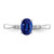 Sterling Silver Rhodium-Plated 0.042ct Diamond & Sapphire Oval Ring, 2 mm - View 5