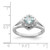Sterling Silver Rhodium-Plated Aquamarine Square Ring, 2 mm - View 4