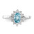 Sterling Silver Rhodium-Plated 0.01ct Diamond & Light Blue Topaz Ring, 2 mm - View 5