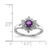 Sterling Silver Rhodium-Plated 0.01ct Diamond & Amethyst Ring, 2 mm - QR4533AM - View 3