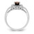 Sterling Silver Rhodium-Plated 0.01ct Diamond & Smoky Quartz Ring, 2 mm - QR4534SQ - View 2