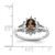 Sterling Silver Rhodium-Plated 0.01ct Diamond & Smoky Quartz Ring, 2 mm - QR4534SQ - View 4
