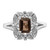 Sterling Silver Rhodium-Plated 0.01ct Diamond & Smoky Quartz Ring, 2 mm - QR4537SQ - View 5