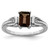 Sterling Silver Rhodium-Plated 0.01ct Diamond & Smoky Quartz Ring, 2 mm - QR4540SQ
