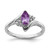Sterling Silver Rhodium-Plated 0.03ct Diamond & Amethyst Ring, 2 mm - QR4542AM