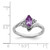 Sterling Silver Rhodium-Plated 0.03ct Diamond & Amethyst Ring, 2 mm - QR4542AM - View 3