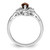 Sterling Silver Rhodium-Plated 0.03ct Diamond & Smoky Quartz Ring, 2 mm - QR4542SQ - View 2