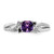 Sterling Silver Rhodium-Plated Amethyst 0.015ct Diamond Ring, 2 mm - View 4