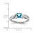 Sterling Silver Rhodium-Plated Light Swiss Blue Topaz & 0.015ct Diamond. Ring, 2 mm - View 5