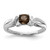Sterling Silver Rhodium-Plated Smoky Quartz 0.015ct Diamond. Ring, 2 mm