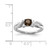 Sterling Silver Rhodium-Plated Smoky Quartz 0.015ct Diamond. Ring, 2 mm - View 5