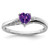 Sterling Silver Rhodium-Plated Amethyst 0.007ct Diamond Ring, 2 mm