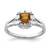Sterling Silver Rhodium-Plated Whiskey Quartz 0.015ct Diamond. Ring, 2 mm