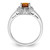 Sterling Silver Rhodium-Plated Whiskey Quartz 0.015ct Diamond. Ring, 2 mm - View 2