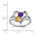 Sterling Silver Rhodium-Plated Amethyst & Citrine 0.01ct Diamond. Ring, 2 mm - View 3