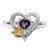 Sterling Silver Rhodium-Plated Amethyst & Citrine 0.01ct Diamond. Ring, 2 mm - View 5