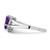 Sterling Silver Rhodium-Plated Amethyst 0.01ct Diamond Ring, 3 mm - View 3