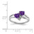 Sterling Silver Rhodium-Plated Amethyst 0.01ct Diamond Ring, 3 mm - View 4