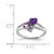 Sterling Silver Rhodium-Plated Amethyst & Pink Quartz & 0.01ct Diamond Ring, 2 mm - View 4