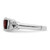 Sterling Silver Rhodium-Plated 0.05ct Diamond and Garnet Ring, 2 mm - View 3