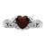 Sterling Silver Rhodium-Plated 0.05ct Diamond and Garnet Ring, 2 mm - View 5