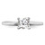 Sterling Silver Rhodium-Plated Solitaire Princess Cubic Zirconia Ring, 2 mm - View 5