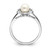 Sterling Silver Rhodium-Plated 0.01ct Diamond and Cultured Freshwater Pearl Ring, 2 mm, Textured - QR4618 - View 2
