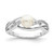 Sterling Silver Rhodium-Plated 0.01ct Diamond and Cultured Freshwater Pearl Ring, 2 mm, Textured - QR4627