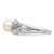 Sterling Silver Rhodium-Plated 0.01ct Diamond and Cultured Freshwater Pearl Ring, 2 mm, Textured - QR4627 - View 3