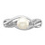 Sterling Silver Rhodium-Plated 0.01ct Diamond and Cultured Freshwater Pearl Ring, 2 mm, Textured - QR4627 - View 5