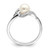 Sterling Silver Rhodium-Plated 0.01ct Diamond and Cultured Freshwater Pearl Ring, 2 mm, Pave - QR4628 - View 2