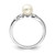 Sterling Silver Rhodium-Plated 0.012ct Diamond and Cultured Freshwater Pearl Ring, 2 mm, Textured - QR4629 - View 2