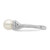 Sterling Silver Rhodium-Plated 0.012ct Diamond and Cultured Freshwater Pearl Ring, 2 mm, Textured - QR4629 - View 3