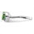 Sterling Silver Rhodium-Plated 0.05ct Diamond and Peridot Oval Ring, 2 mm - View 4