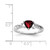 Sterling Silver Rhodium-Plated 0.026ct Diamond and Garnet Heart Ring, 2 mm - View 3