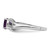 Sterling Silver Rhodium-Plated 0.01ct Diamond and Amethyst Square Ring, 2 mm - View 3