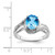 Sterling Silver Rhodium-Plated 0.05ct Diamond and Light Swiss BT Oval Ring, 2 mm - View 3