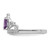 Sterling Silver Rhodium-Plated 0.019ct Diamond & Amethyst Teardrop Ring, 2 mm - View 3