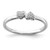 Sterling Silver Rhodium-Plated 0.042ct Diamond Double Heart Stackable Ring, 2 mm