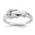 Sterling Silver Rhodium-Plated 0.013ct Diamond Buckle Ring